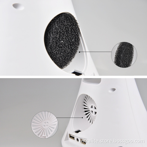 Dimmable 5 Levels Touch Switch Light Led Table Lamp With Bladeless Fan And Rgb Feature